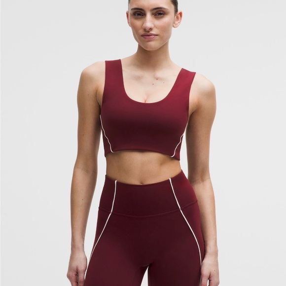 lululemon athletica Other - Lululemon Seamless Scoop Sports Bra with cut out in back- Burgundy bay size 6